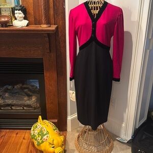 Oscar de la renta NWT Vintage. Pink and black dress